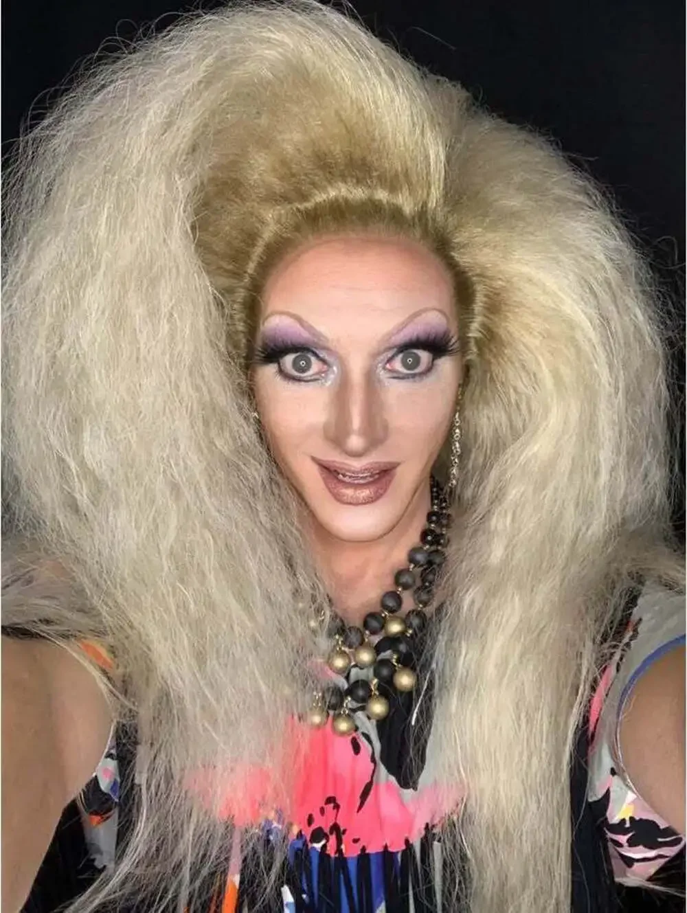 Long Blonde Teased Lace Front Wig